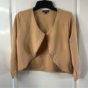 Chocolate USA Tan Textured Cropped Bolero Jacket | Small
